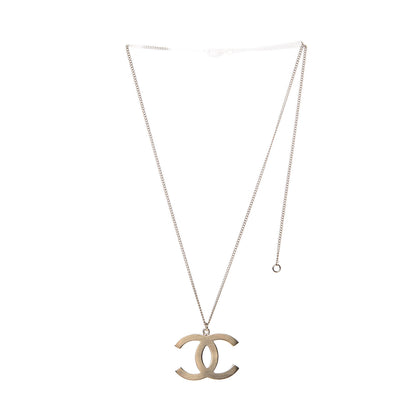 Chanel Baguette Crystal Quilted CC Pendant Necklace Gold 4 of 7