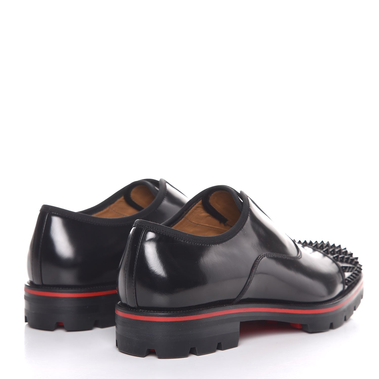 Christian Louboutin Mens Abrasiva Calfskin Alpha Point Laceless Flat Balmorals 42 Black 4 of 8