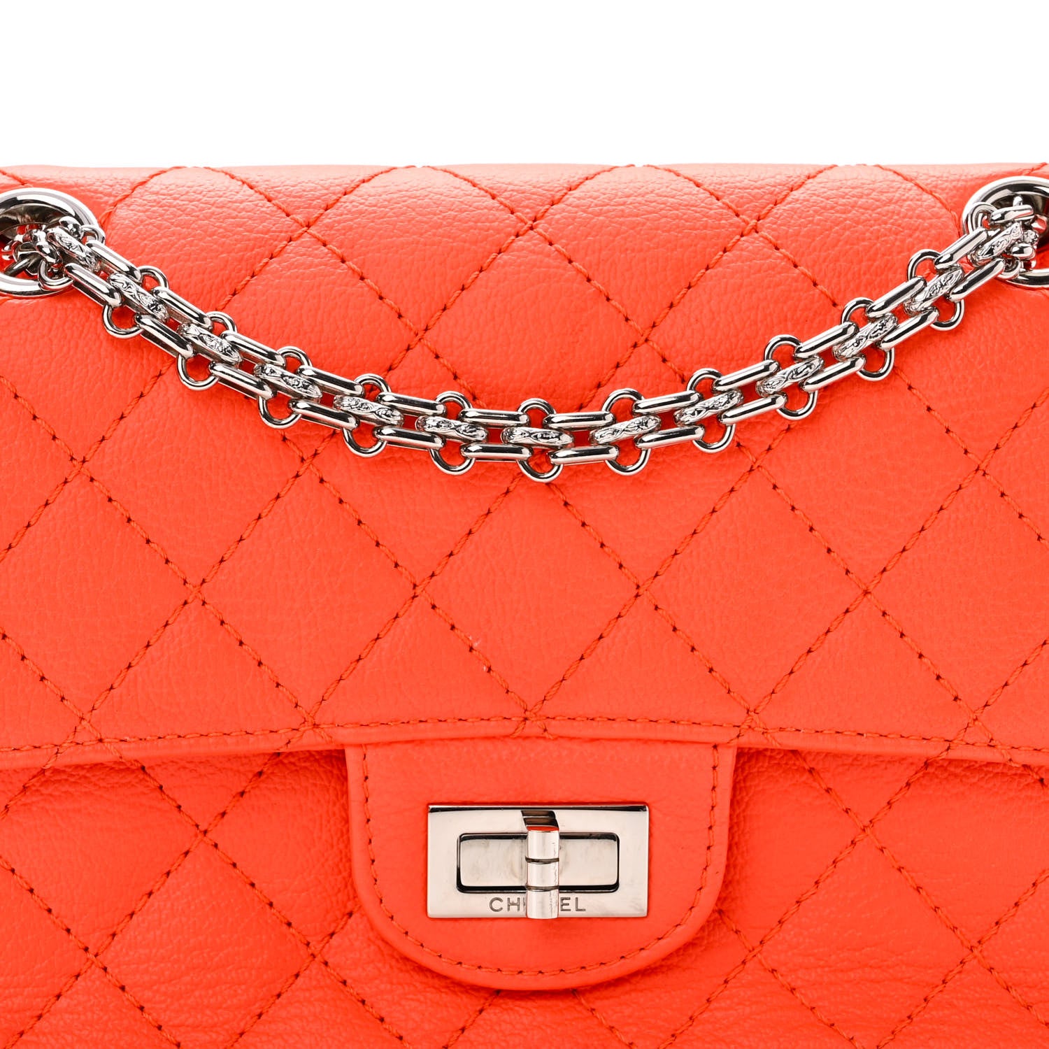 Chanel Goatskin Quilted 2.55 Reissue Mini Flap Orange 8 of 11