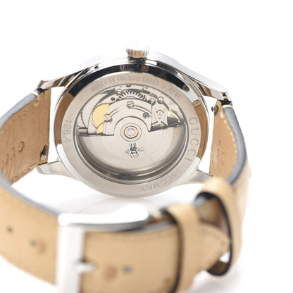 Gucci Stainless Steel Ostrich Mother of Pearl 38mm G-Timeless Cat Automatic Watch 5 of 8