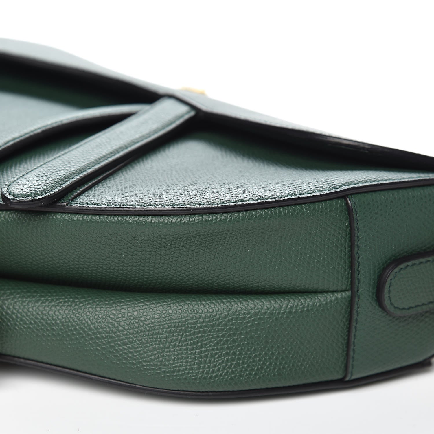 Christian Dior Grained Calfskin Saddle Bag Green 9 of 9