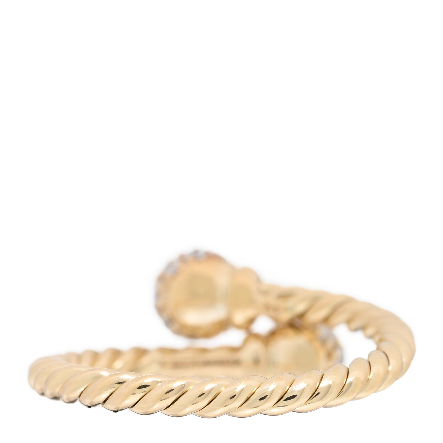 David Yurman 18K Yellow Gold Diamond Solari Bypass Ring 50 5.5 3 of 4