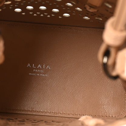 Alaia Lux Calfskin Vienne Wave Mina 16 Bag Peche 6 of 9