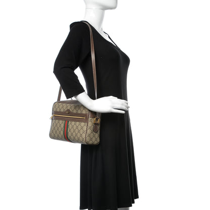 Gucci GG Supreme Monogram Web Small Ophidia Shoulder Bag Brown 2 of 10