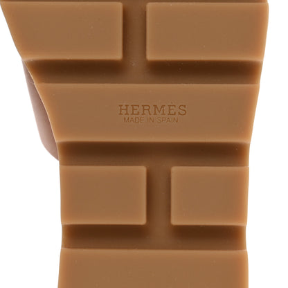 Hermes Calfskin Cork Eze 30 Sandals 38 Marron Glaise 6 of 9