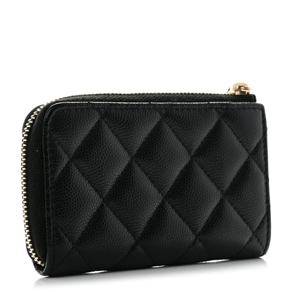 Chanel Caviar Quilted Zipped Key Holder Case Black 3 of 11
