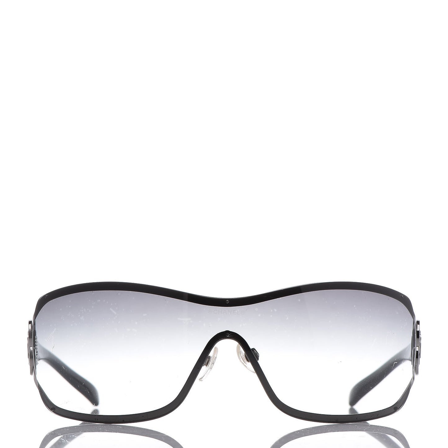 Frameless Crystal CC Logo Sunglasses 4164 Black