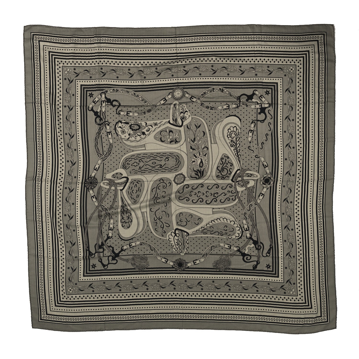 Hermes Cashmere Silk Festival Des Amazones Shawl 140 1 of 5