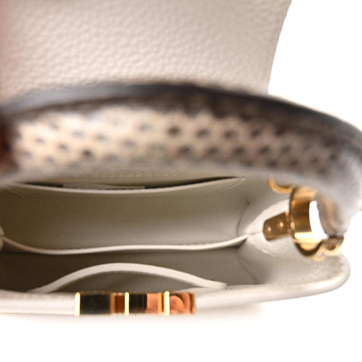 Louis Vuitton Taurillon Ayers Capucines Mini White Snow White 4 of 9