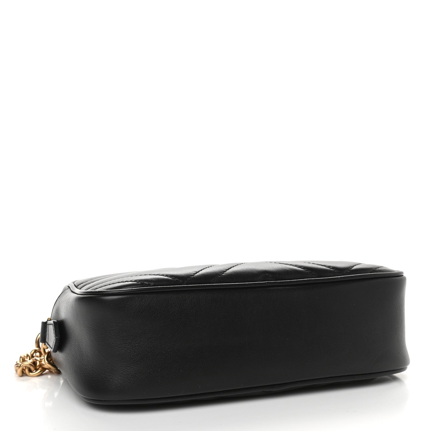 Gucci Calfskin Matelasse Small GG Marmont Chain Shoulder Bag Black 4 of 9