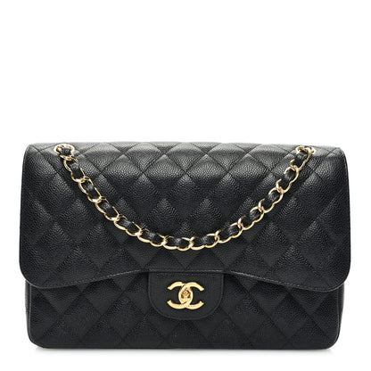 Chanel Caviar Quilted Jumbo Double Flap Black 1 of 12