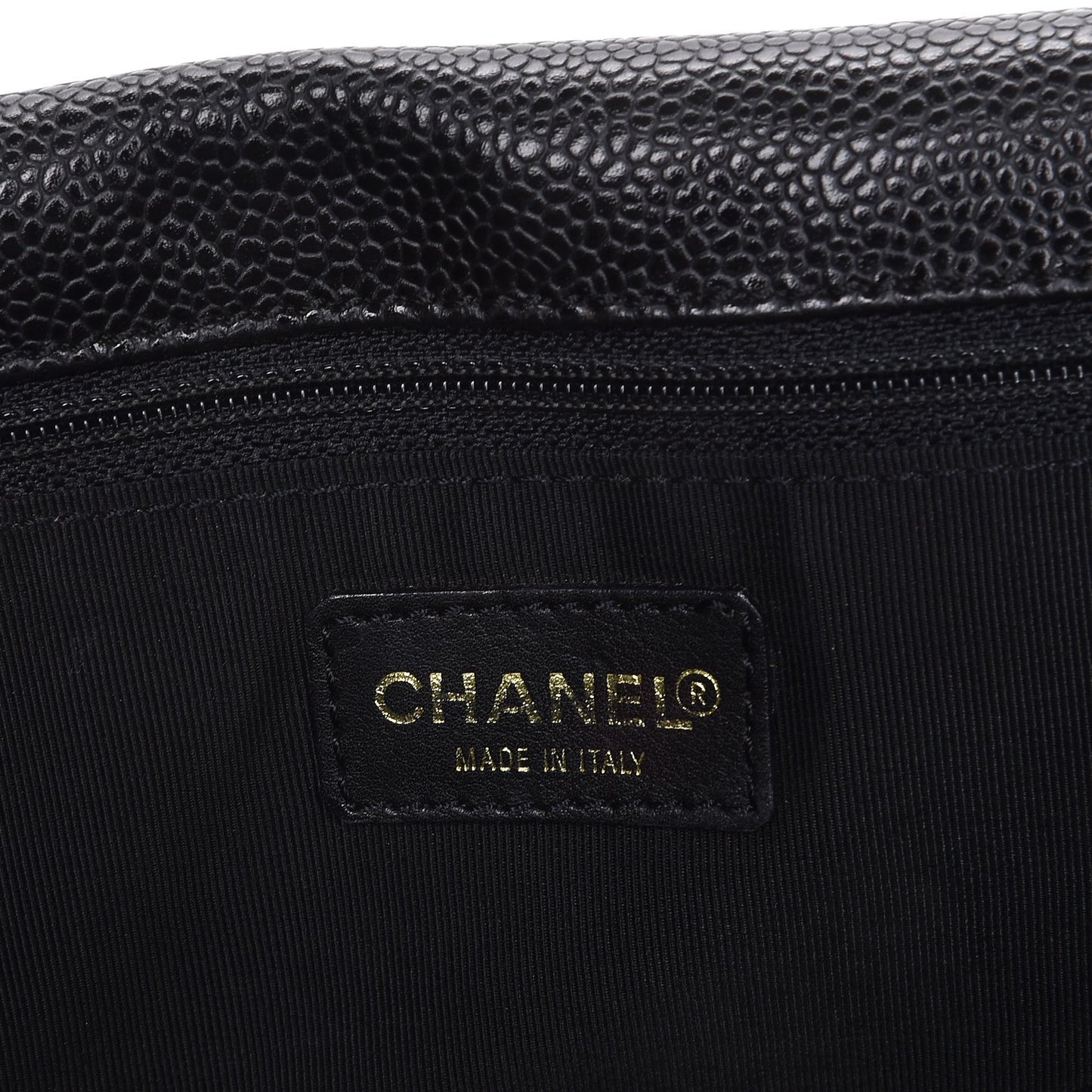 Caviar Diamond Stitch Oversized Flap Clutch Black