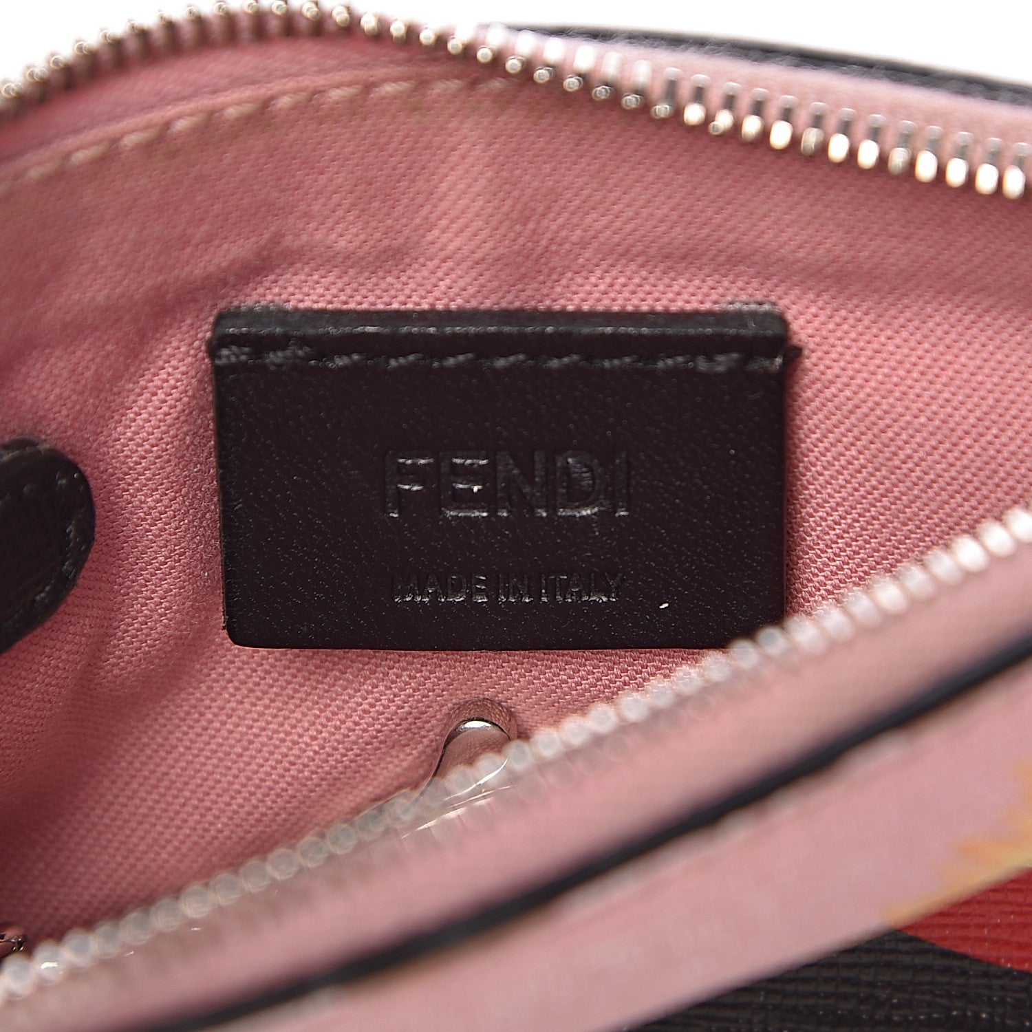 Fendi Vitello Elite Century Hypnoteyes Studded Coin Pouch Key Case Bubblegum Multicolor 6 of 18