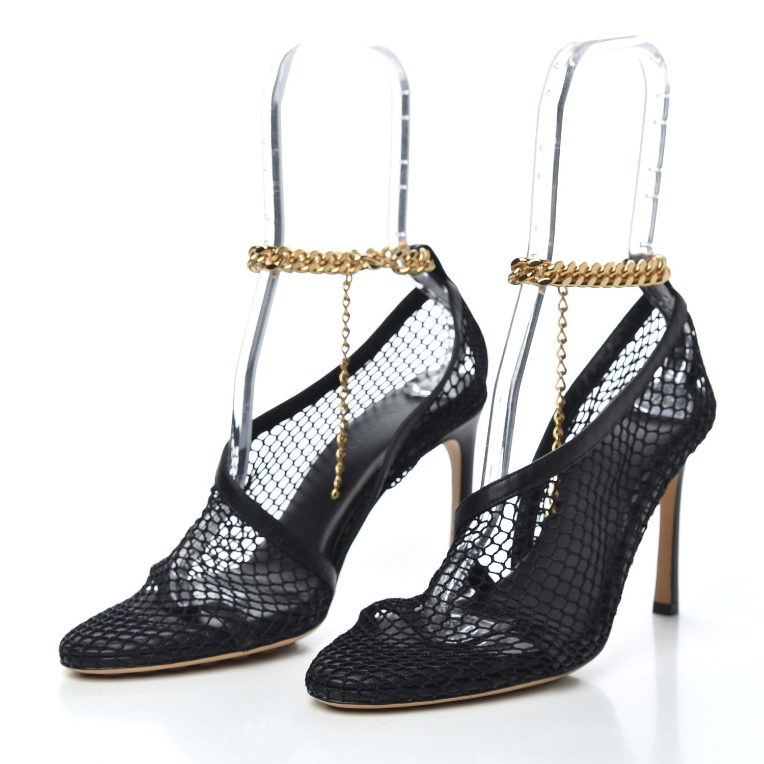 Bottega Veneta Mesh Nappa Chunky Chain Sandals 38 Black 3 of 7