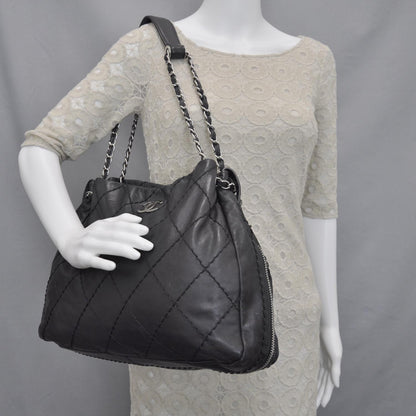 Chanel Lambskin Expandable Stitched Tote Black 2 of 9