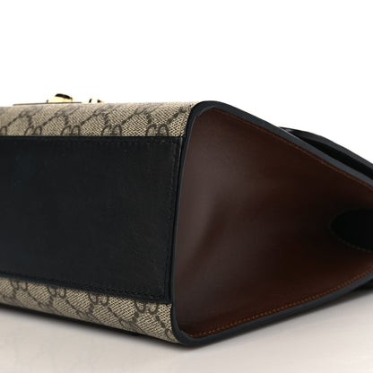 Gucci GG Supreme Monogram Calfskin Medium Padlock Shoulder Bag Beige Black Cuir 8 of 8