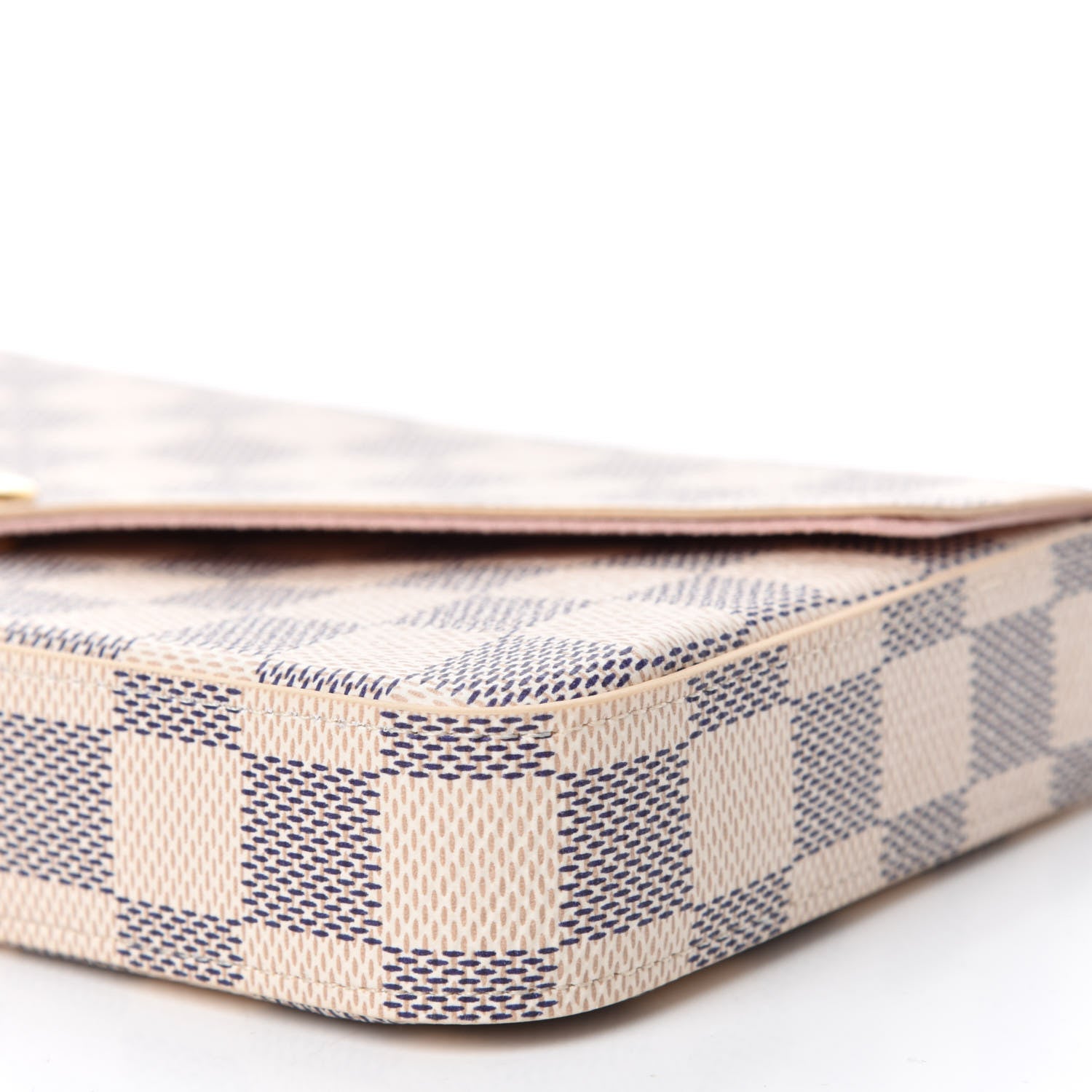 Louis Vuitton Damier Azur Pochette Felicie Chain Wallet Rose Ballerine 7 of 13
