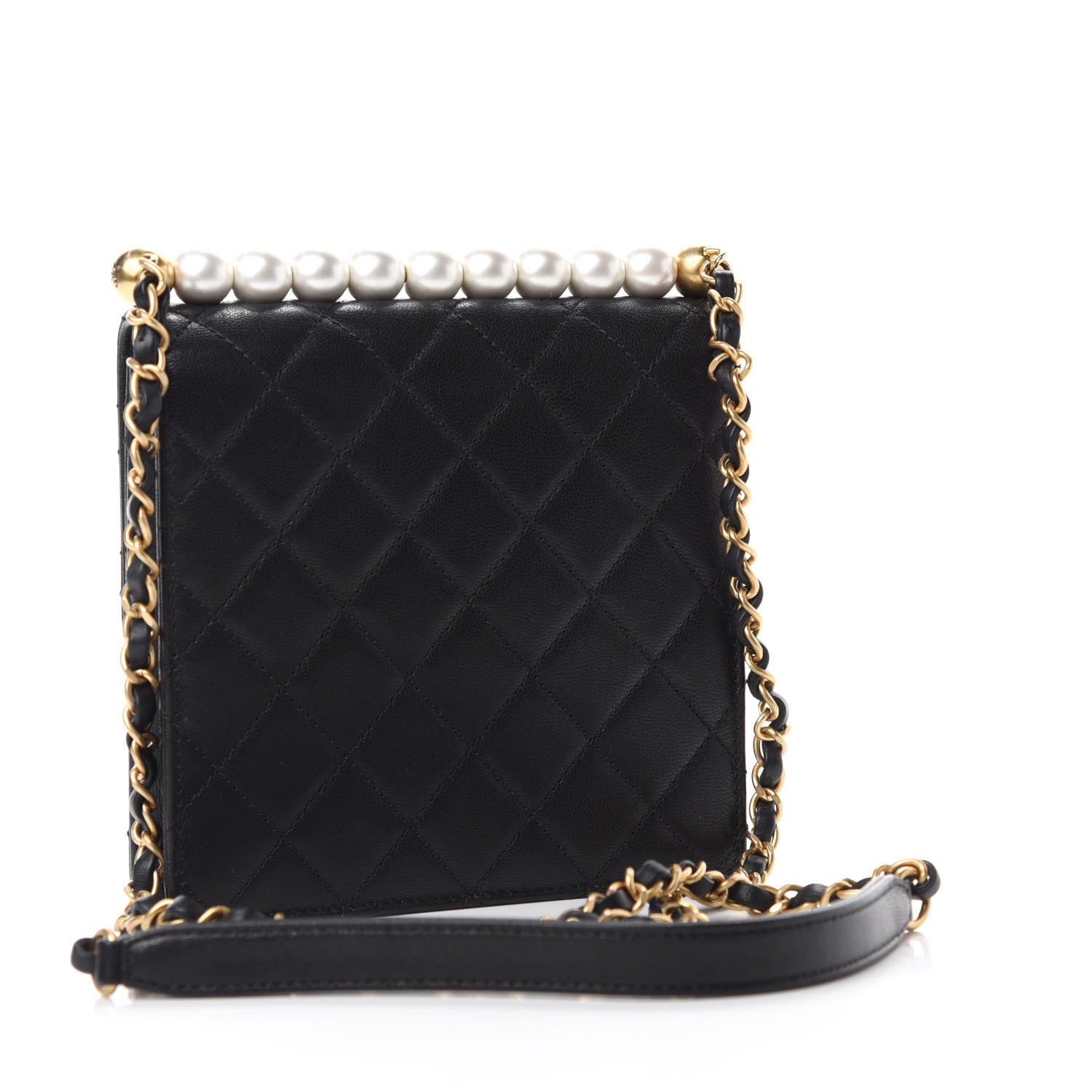 Chanel Goatskin Quilted Chic Pearls Flap Black 3 of 11