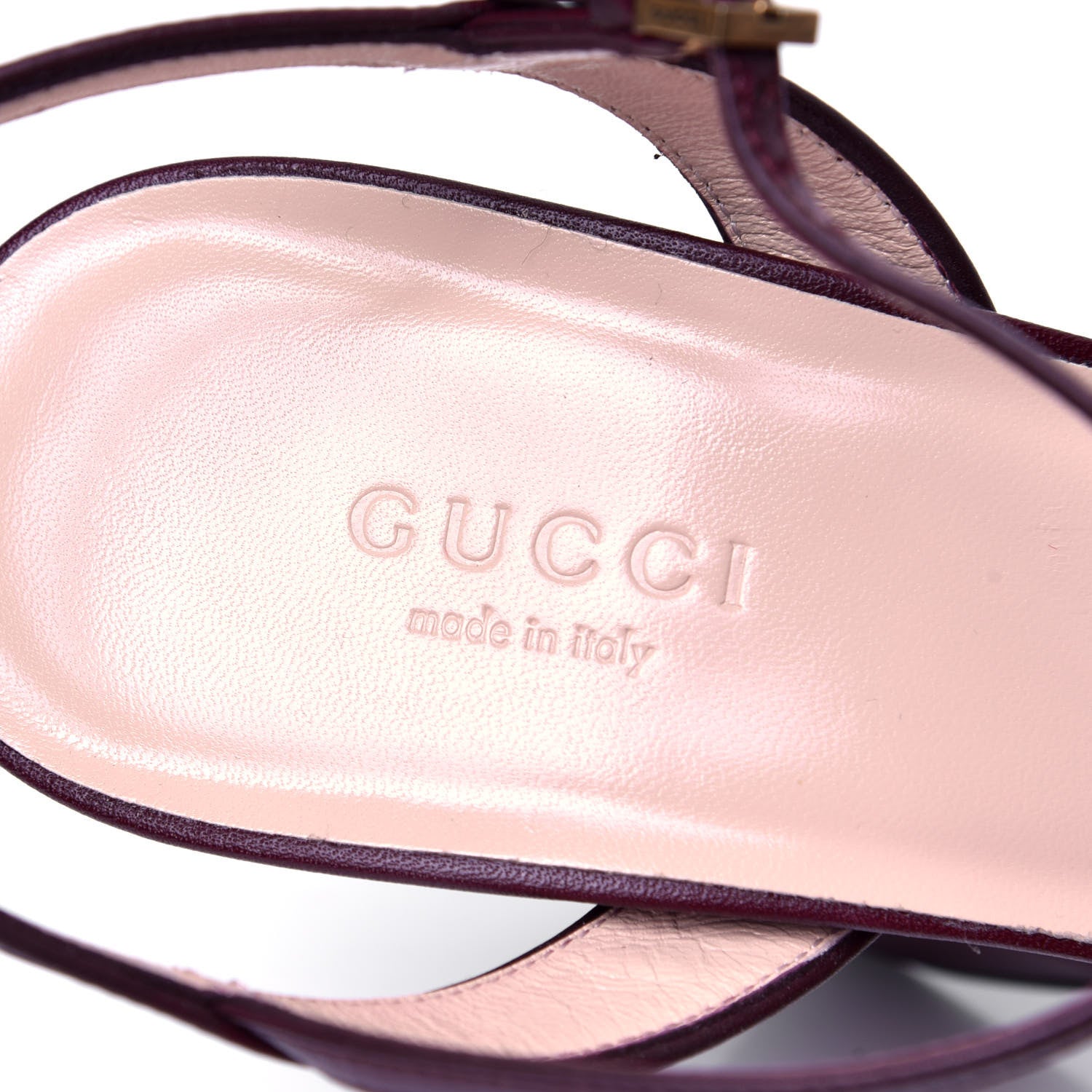 Gucci Lifford Calfskin GG Marmont Ankle Wrap 105mm Sandals 39 Vintage Bordeaux 6 of 6
