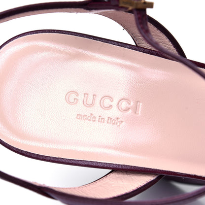 Gucci Lifford Calfskin GG Marmont Ankle Wrap 105mm Sandals 39 Vintage Bordeaux 6 of 6
