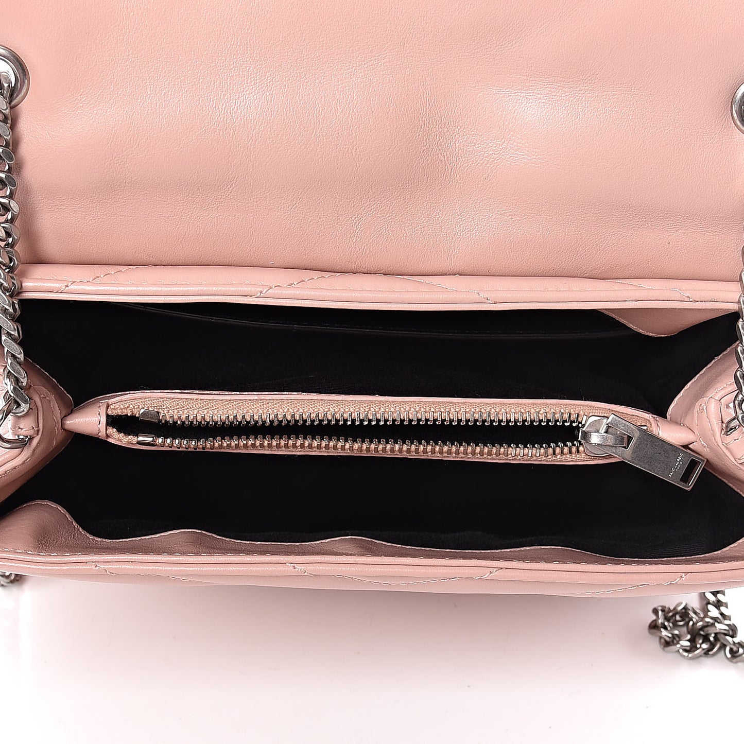 Calfskin Y Quilted Monogram Small Loulou Chain Satchel Rose Antic