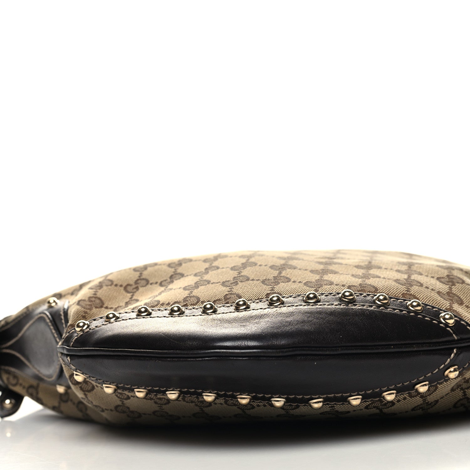 Gucci Monogram Web Studded Pelham Shoulder Bag Dark Brown 9 of 13