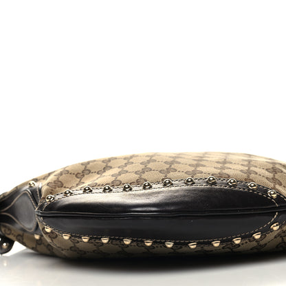 Gucci Monogram Web Studded Pelham Shoulder Bag Dark Brown 9 of 13