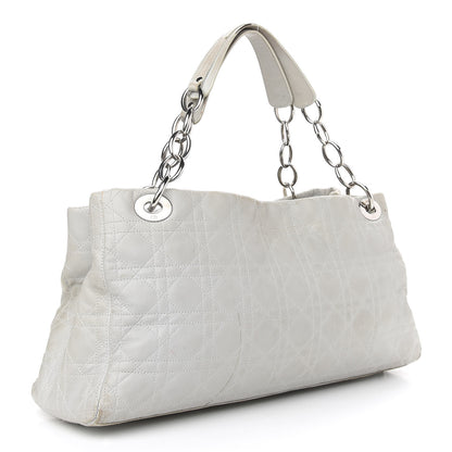 Christian Dior Lambskin Cannage Soft East West Tote White 3 of 13