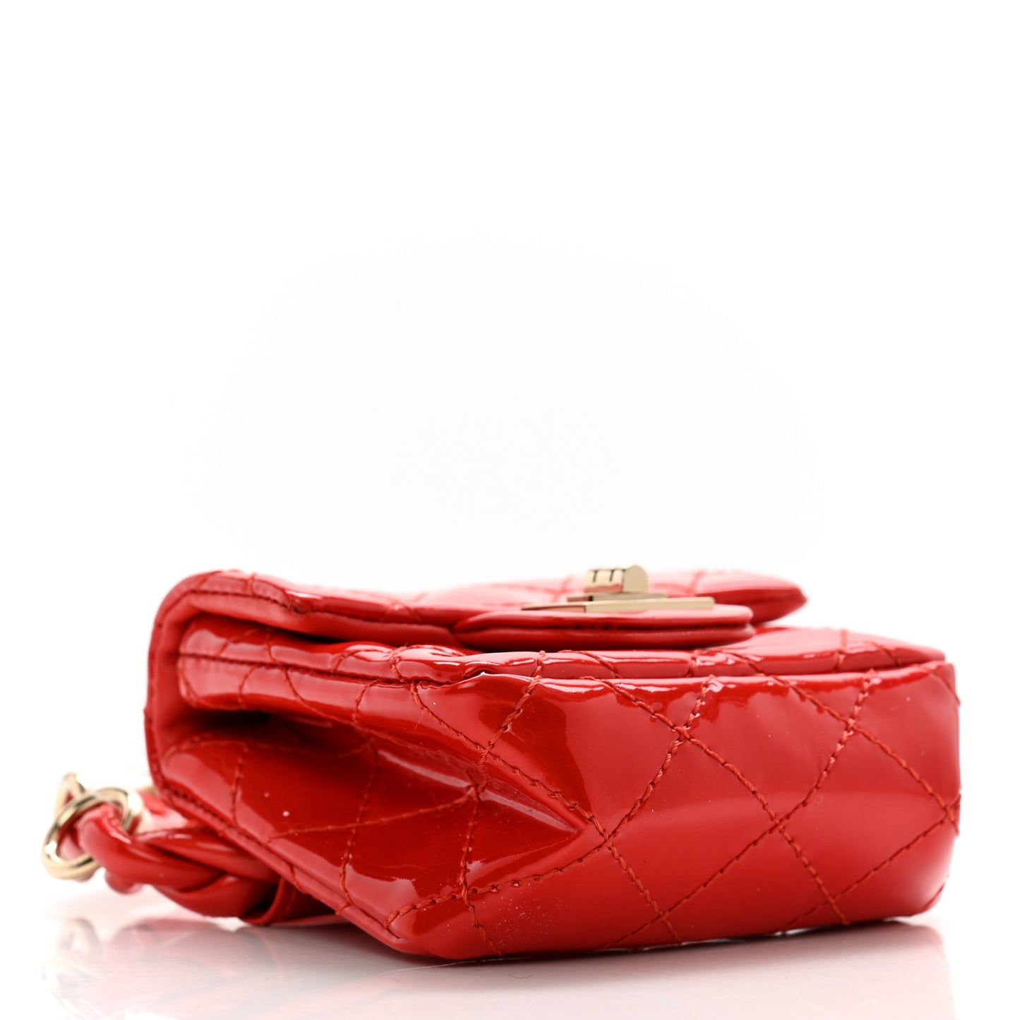 Patent Quilted 2.55 Ankle Wrist Bag Red