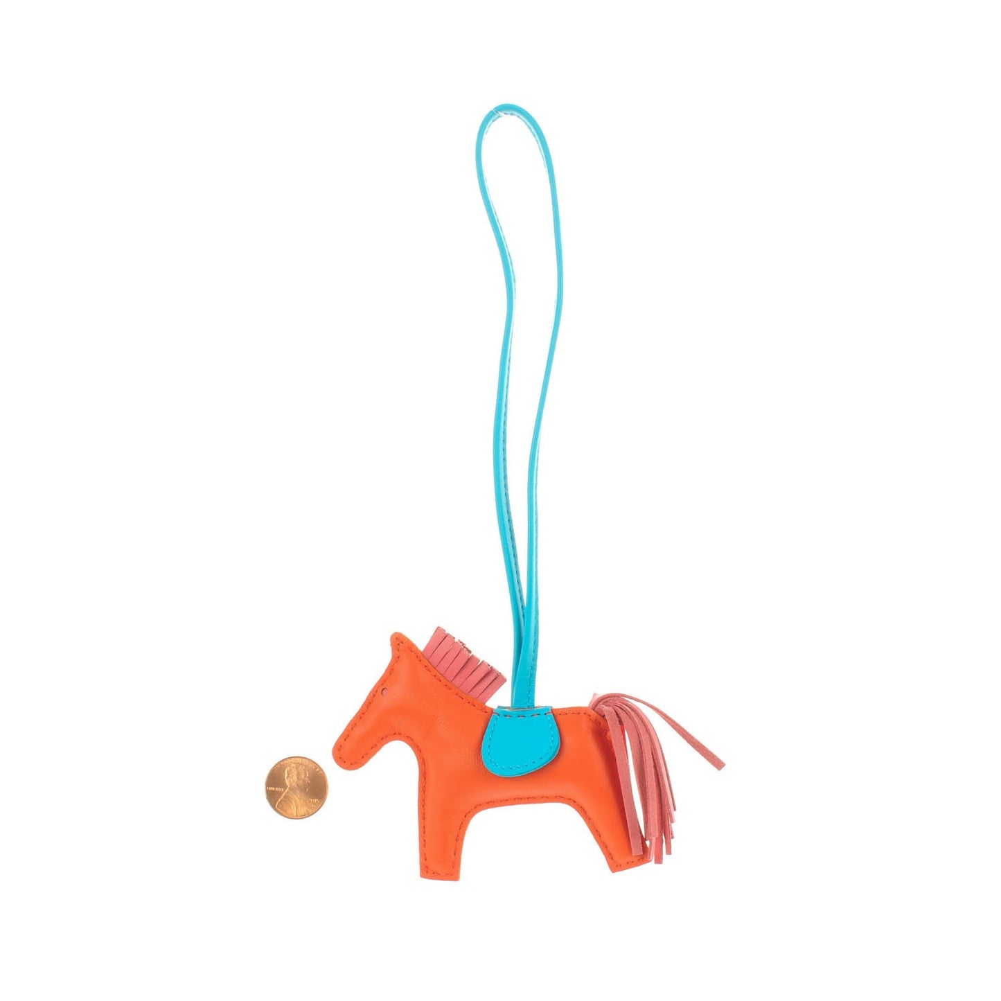 Milo Lambskin Grigri Rodeo Horse Bag Charm PM Orange Poppy Rose Azalee Bleu Azteque