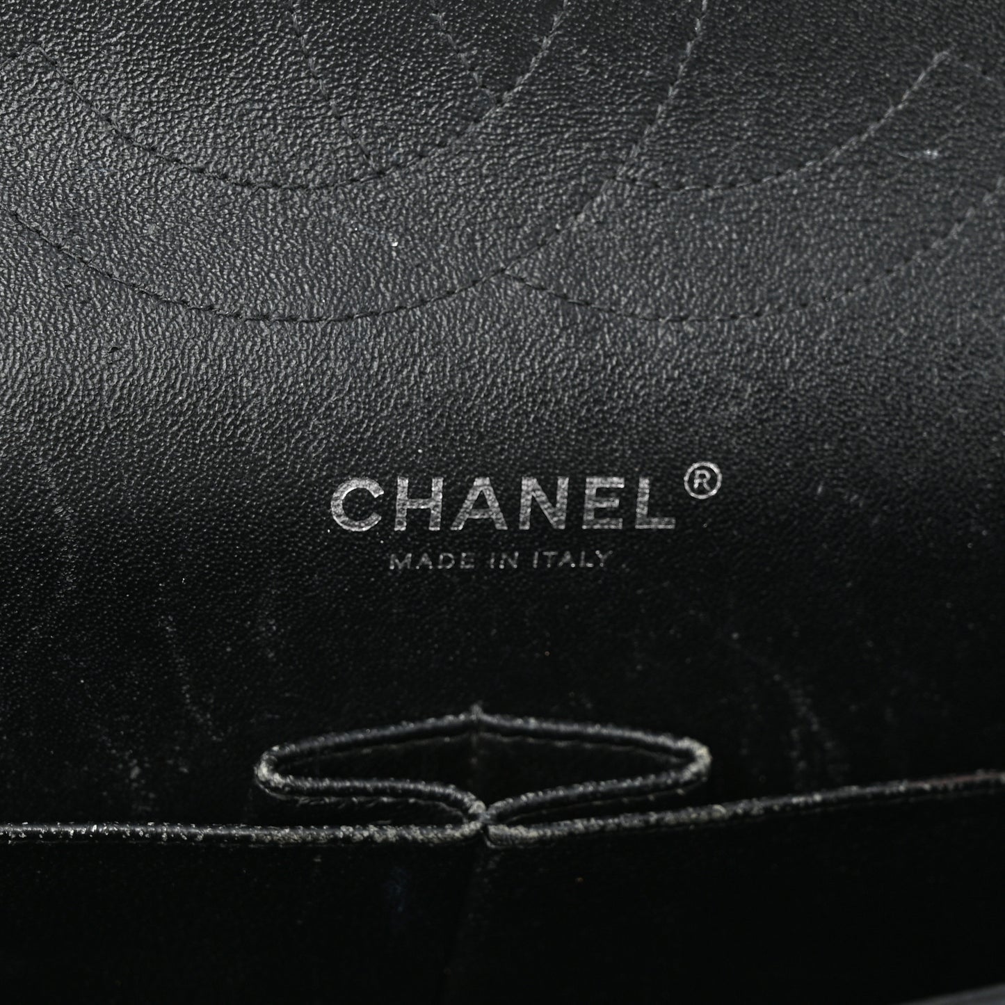 Patent Quilted Jumbo Double Flap Black