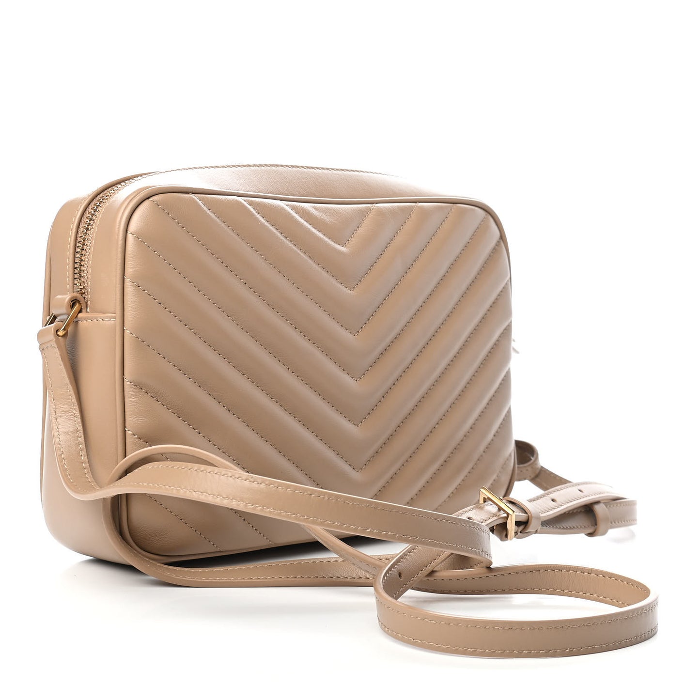Calfskin Matelasse Monogram Lou Camera Bag Dark Latte