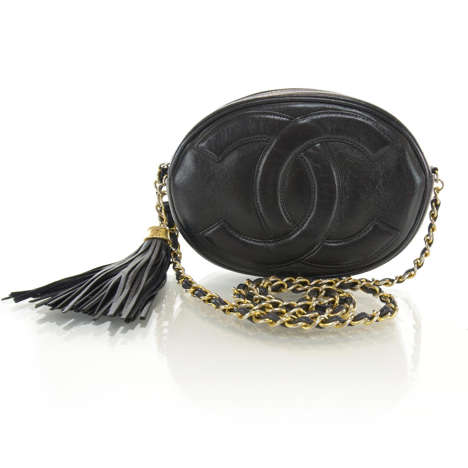 Chanel Lambskin CC Tassel Bag Black 1 of 8