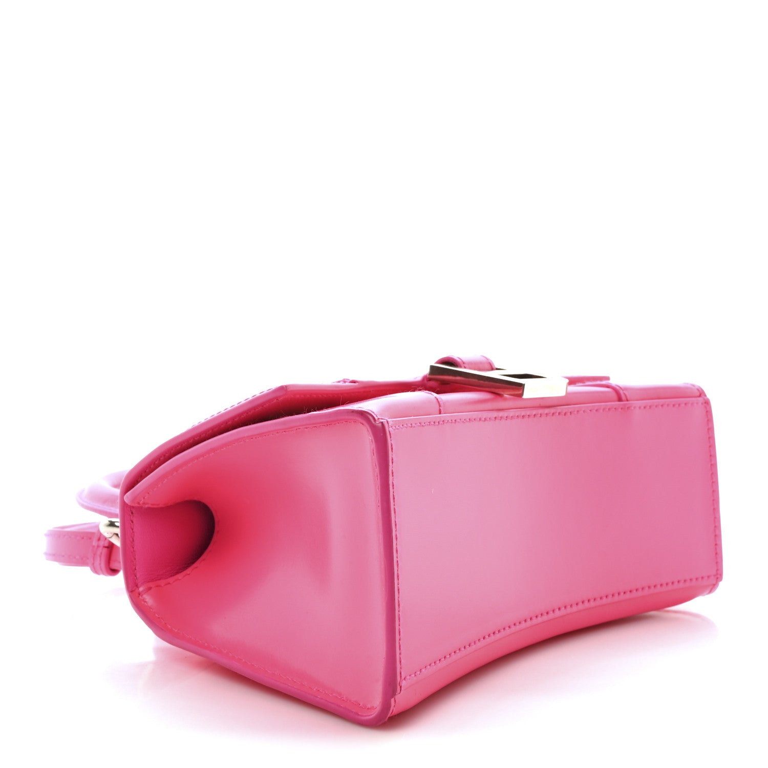 Balenciaga Shiny Box Calfskin Hourglass Top Handle Bag XS Hot Pink 4 of 11