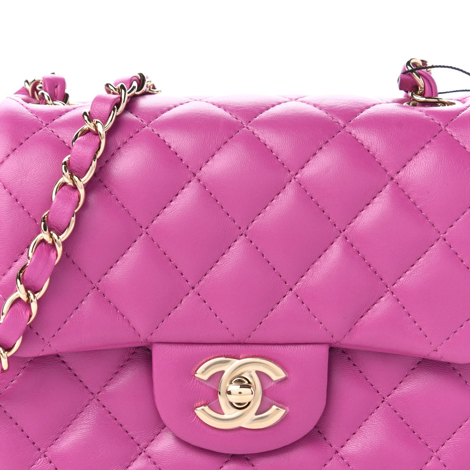 Chanel Lambskin Quilted Mini Square Flap Purple 10 of 11