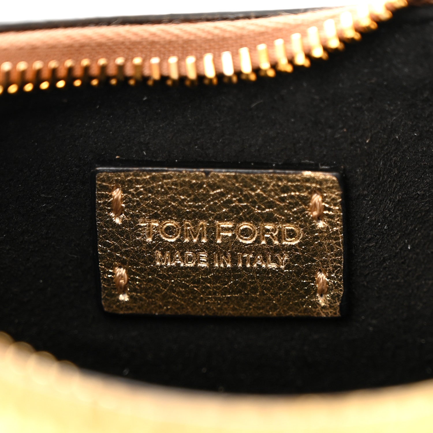 Tom Ford Metallic Calfskin Crocodile Embossed Mini Bianca Hobo Gold 7 of 15