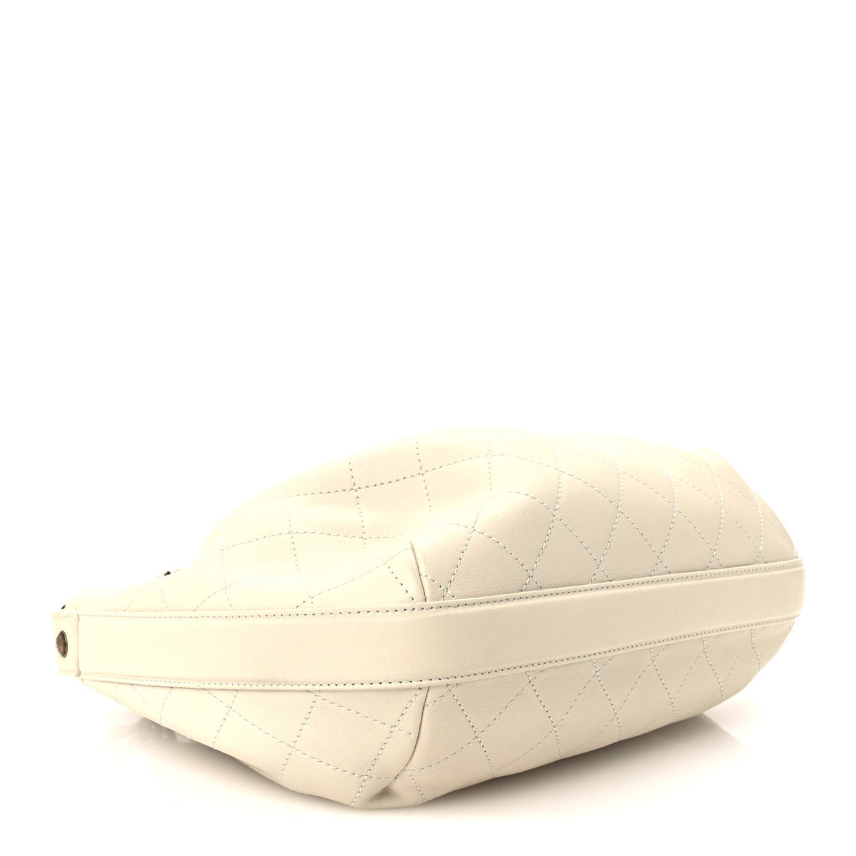 Calfskin Stitched Small Paris Rome Drawstring CC Bag White