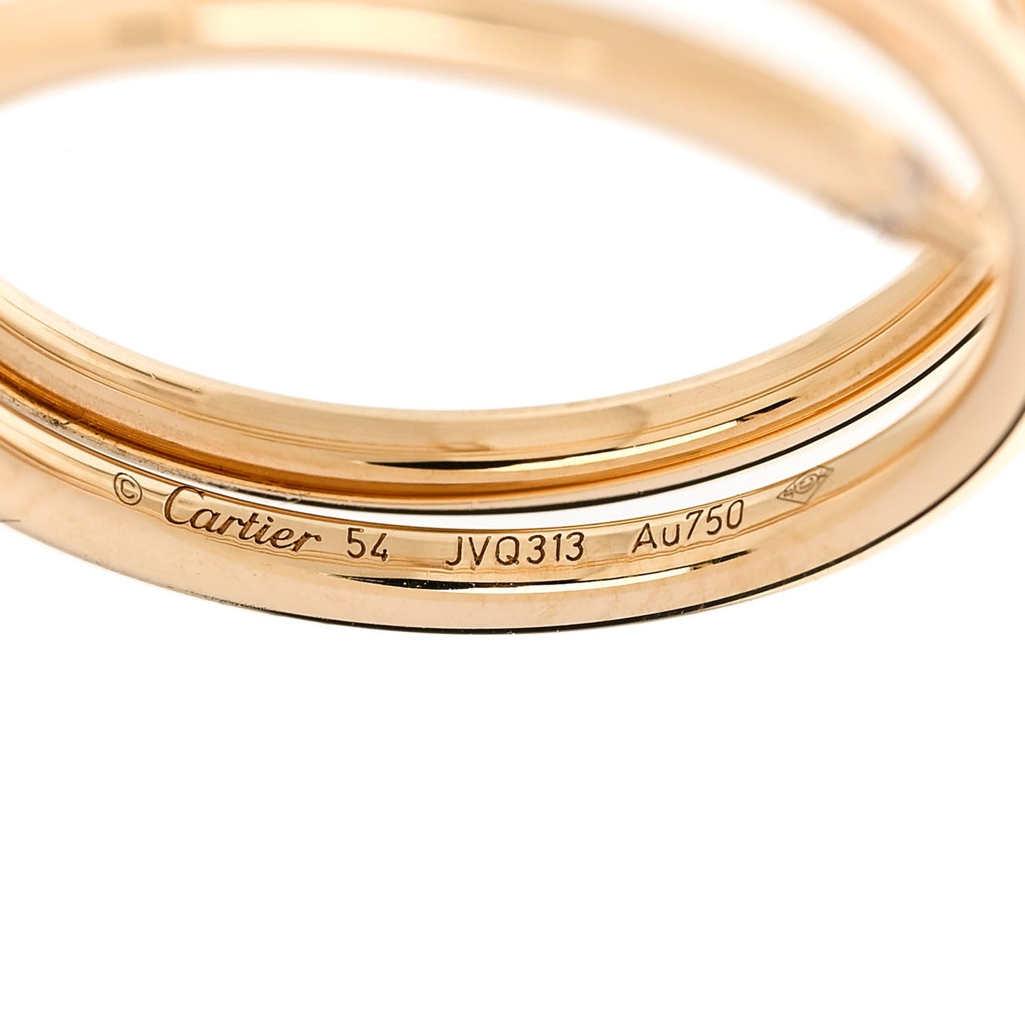 18K Yellow Gold Diamond Double Juste Un Clou Ring 54 6.75