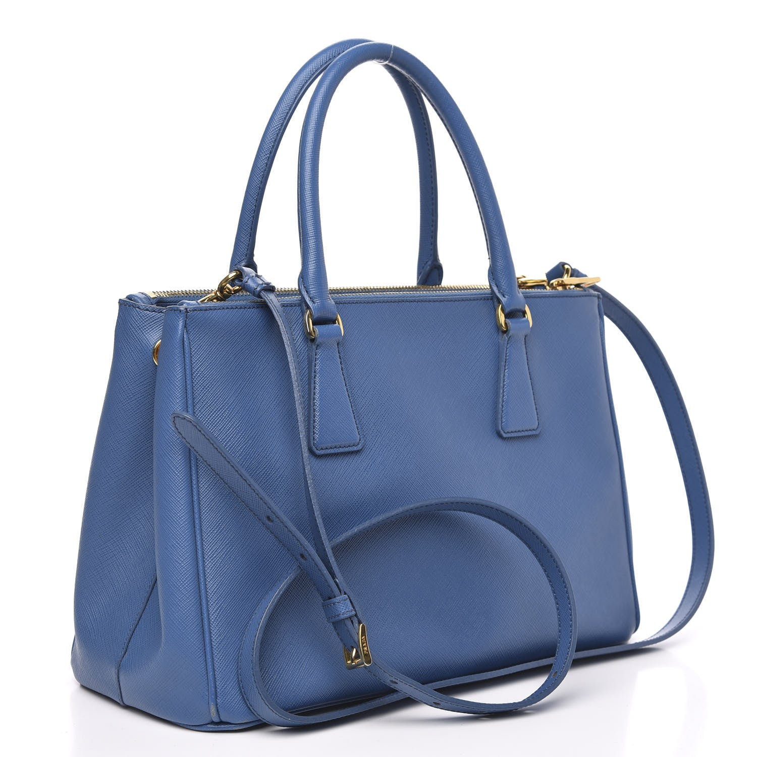 Prada Saffiano Small Galleria Double Zip Tote Cobalto 3 of 12