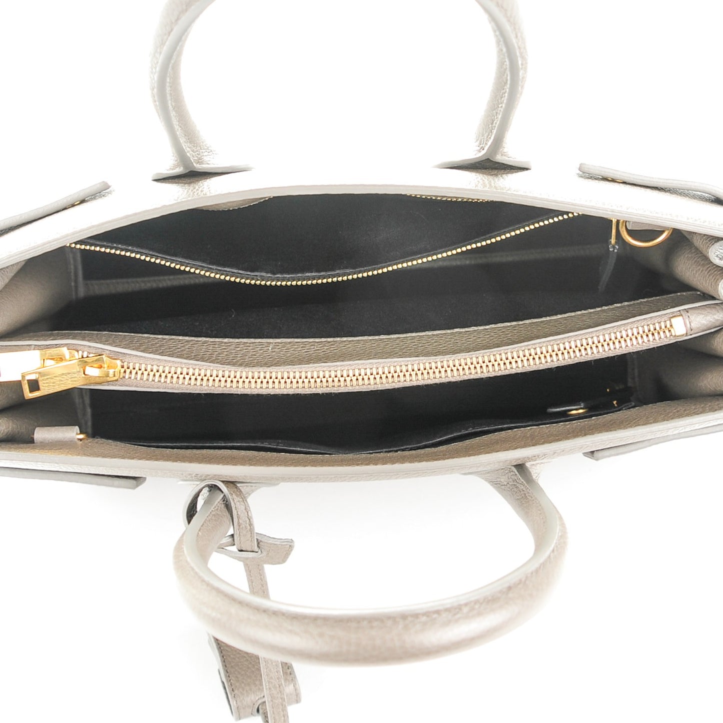 Grained Calfskin Small Sac de Jour Carryall Earth