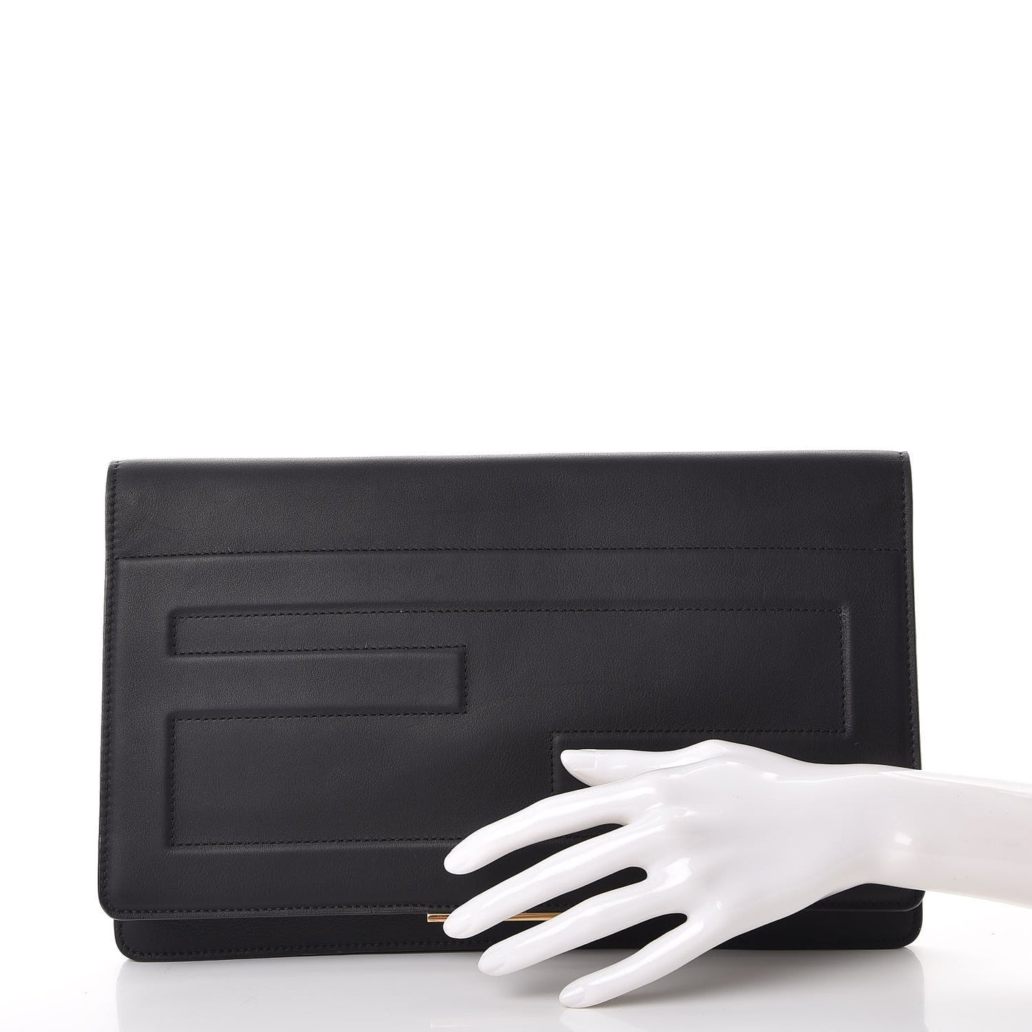 Vitello Flamingo Tube Macro Clutch Black