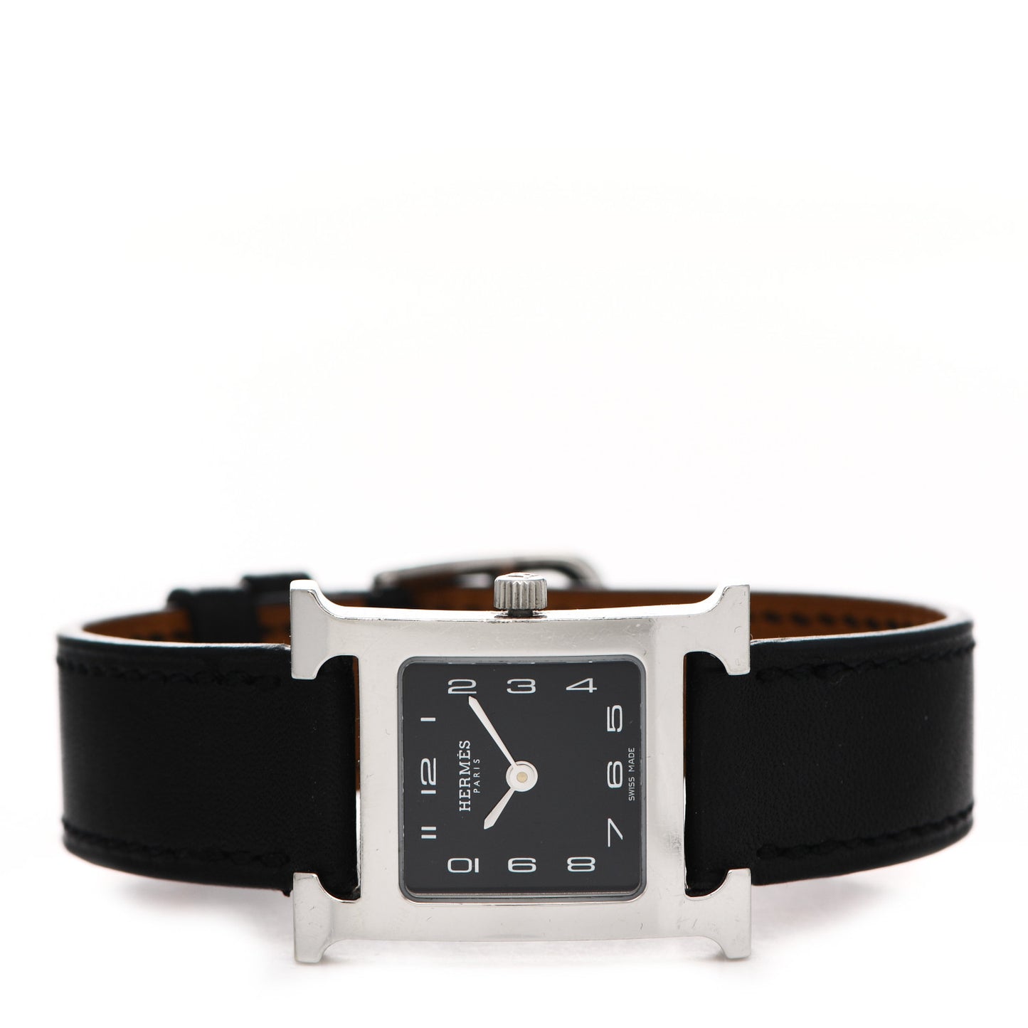 Stainless Steel Barenia 21mm Heure H Hour Quartz Watch Noir