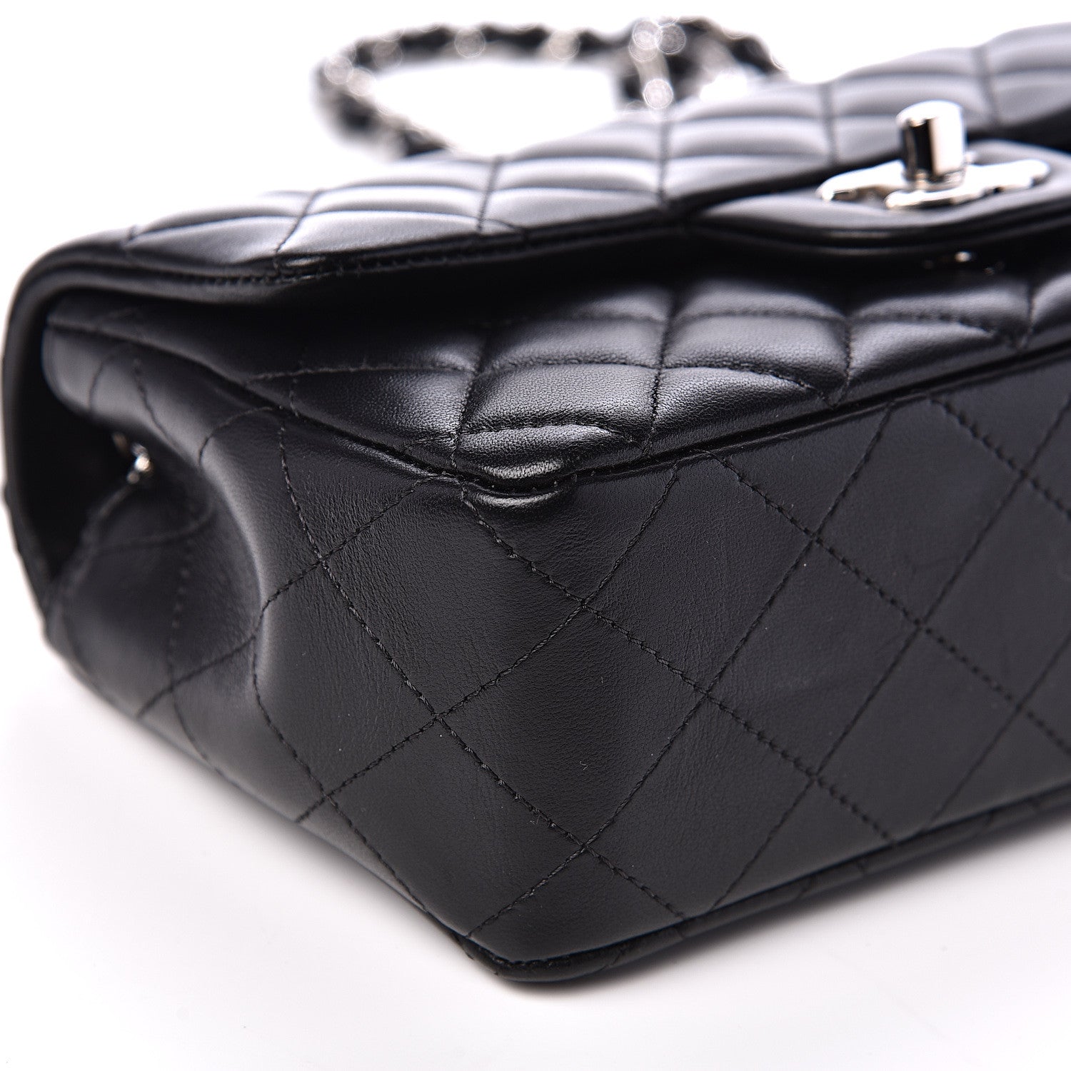 Chanel Lambskin Quilted Mini Rectangular Flap Black 7 of 12
