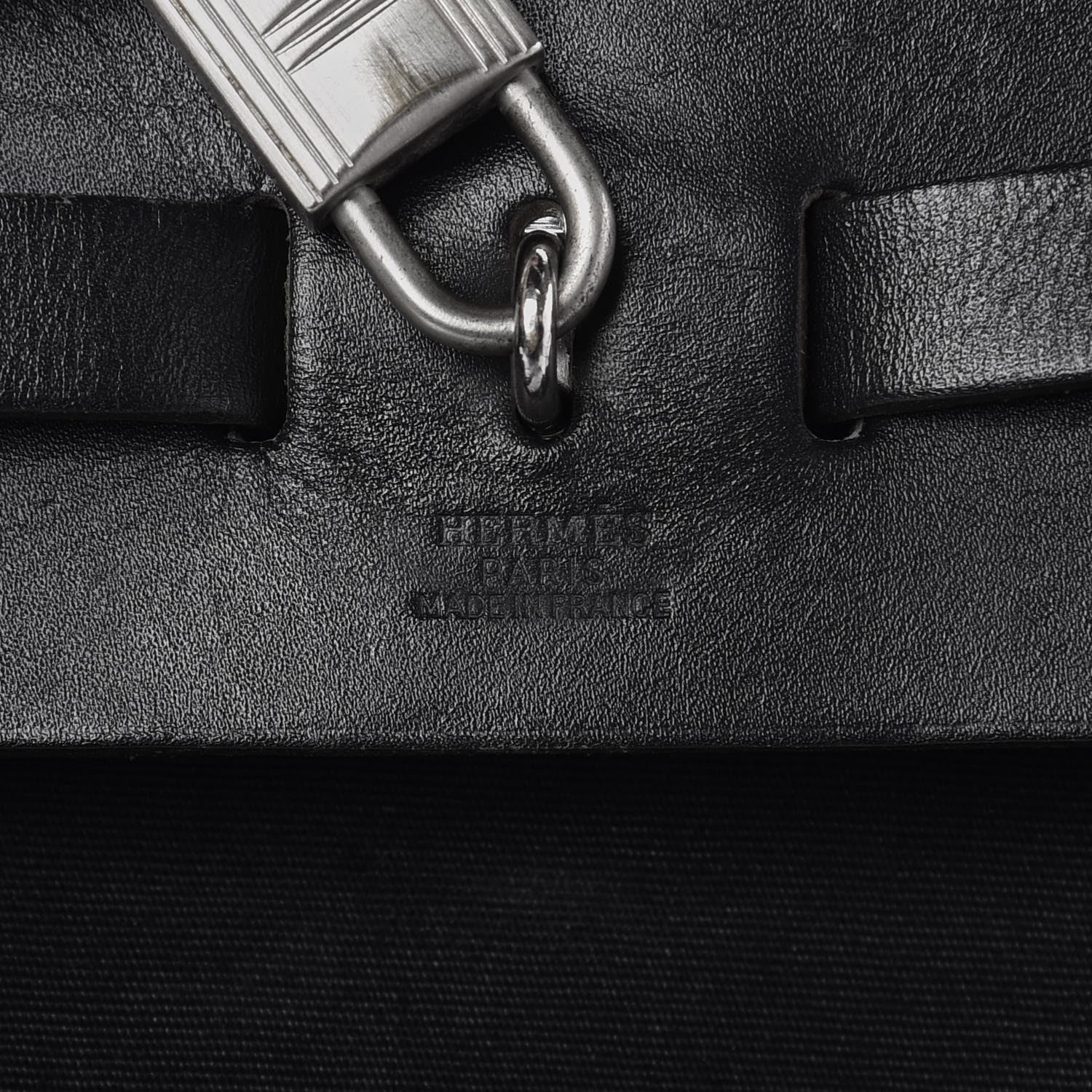 Hermes Toile Vache Calfskin Herbag 30 PM Backpack Black 7 of 12