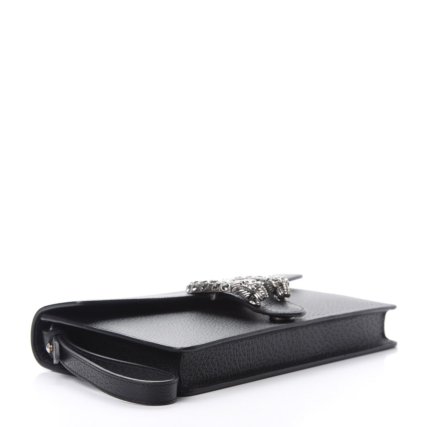 Dollar Calfskin Crystal Dionysus Clutch Wristlet Black Black Diamond