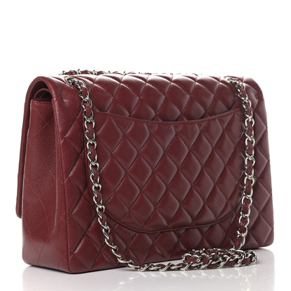 Chanel Caviar Quilted Maxi Double Flap Dark Red 2 of 13