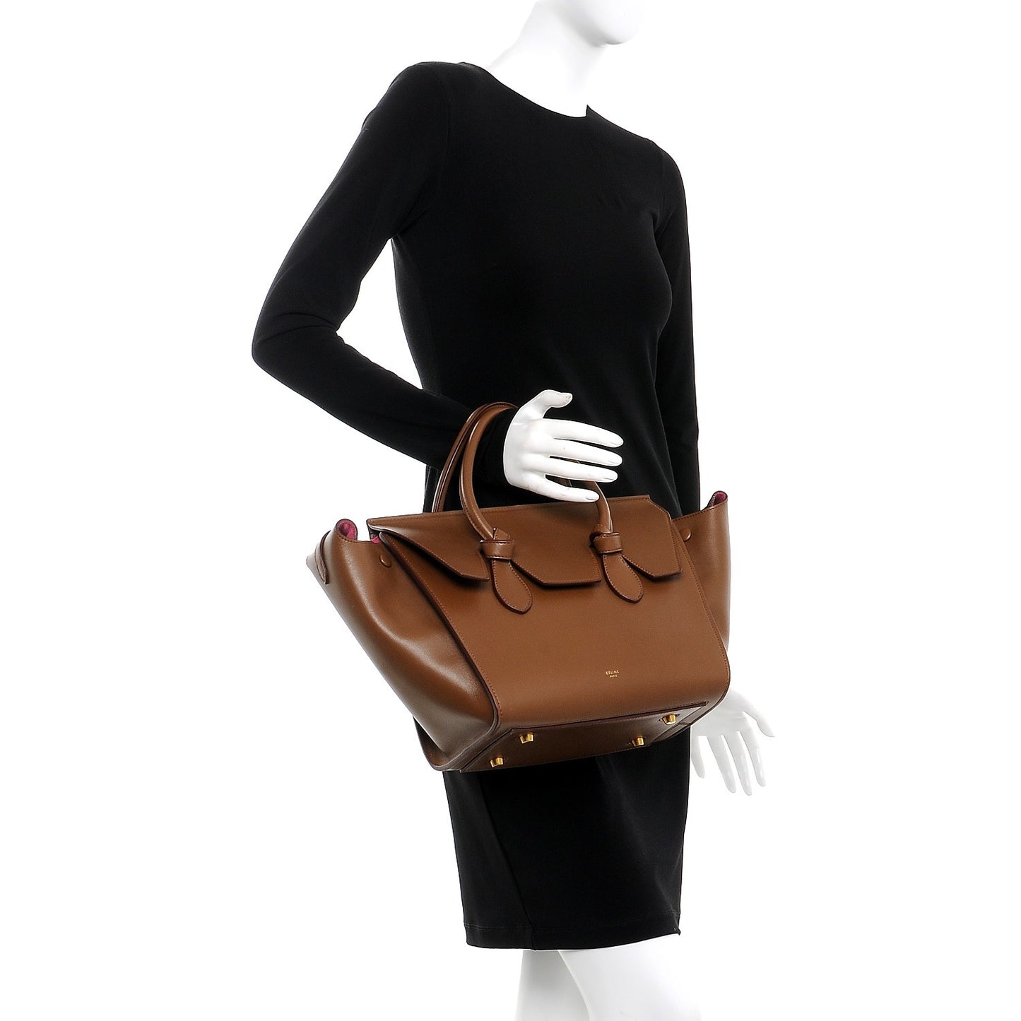 Palmelato Calfskin Mini Tie Knot Tote Camel