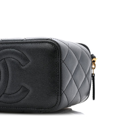 Chanel Pearly Caviar Quilted Fit For You Small Vanity Case With Chain Black 10 of 11