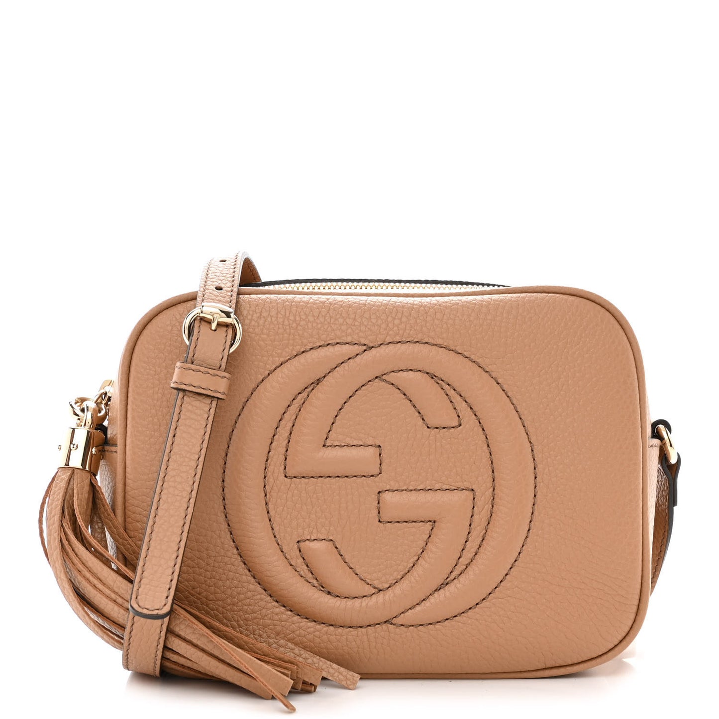 Pebbled Calfskin Small Soho Disco Bag Camelia