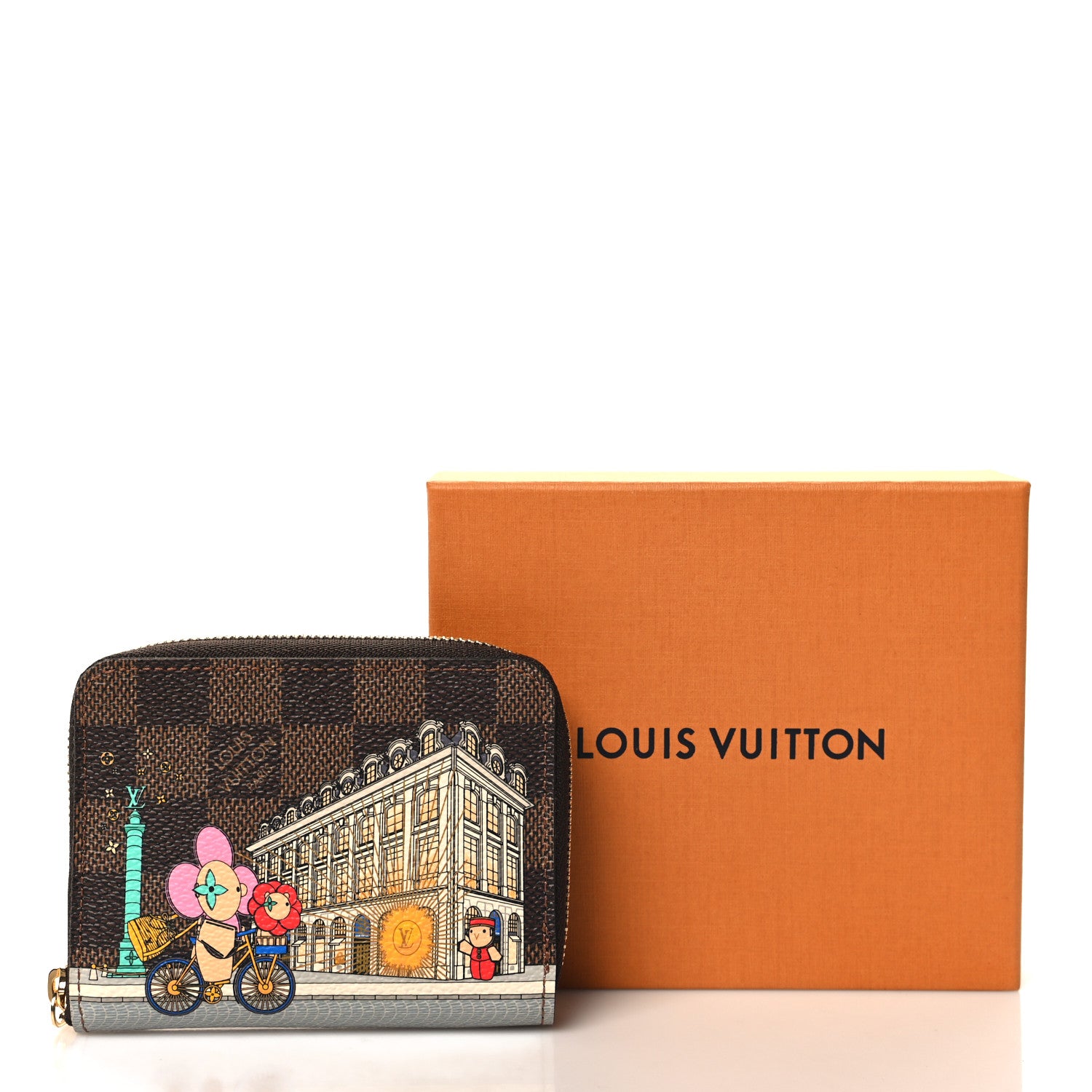 Louis Vuitton Damier Ebene 2022 Christmas Animation Paris Zippy Coin Purse Pink 7 of 7